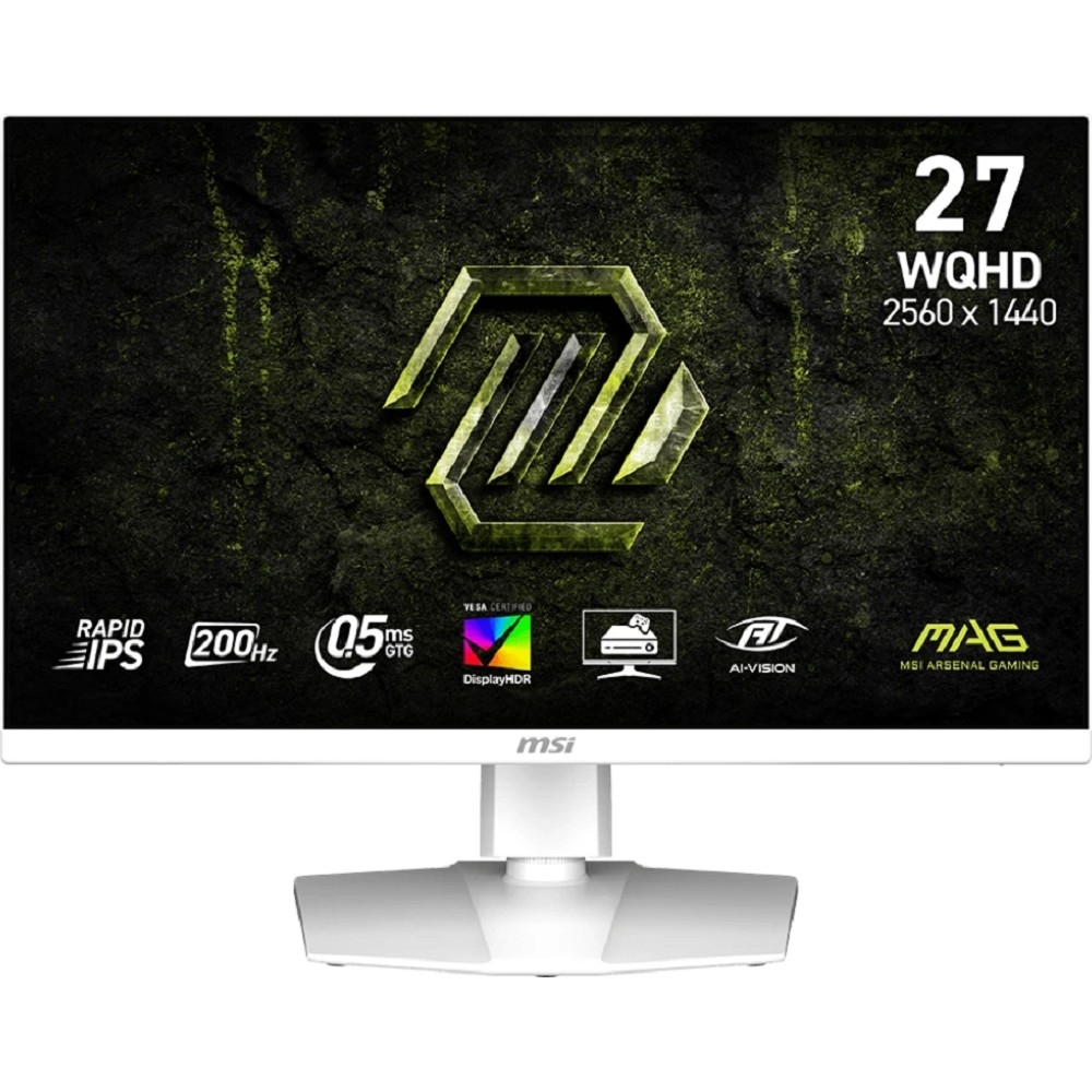 MSI MAG 27" 274QRFW E20 белый Rapid IPS Flat 2560x1440 200Hz 0.5ms DisplayHDR400 1000:1 300cd 2xHDMI2.0b DisplayPort1.4a USB-C HAS Pivot VESA