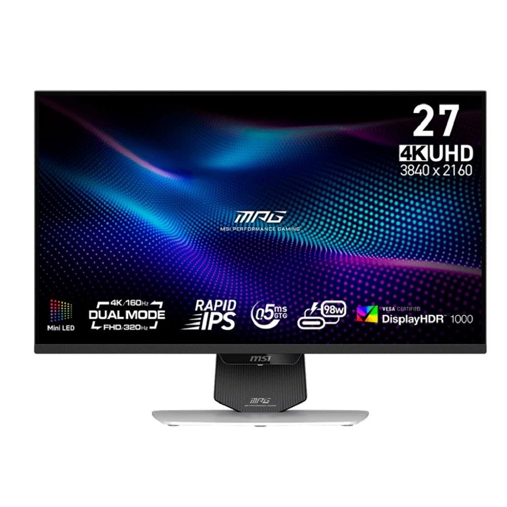MSI MAG 27" 274URDFW E16M белый IPS Mini-LED 3840x2160/1920x1080 160Hz/320Hz 0.5ms 400cd 2xHDMI DisplayPort USB-C(98W) HAS Pivot Extrenal Vesa9S6-3CF09H-030