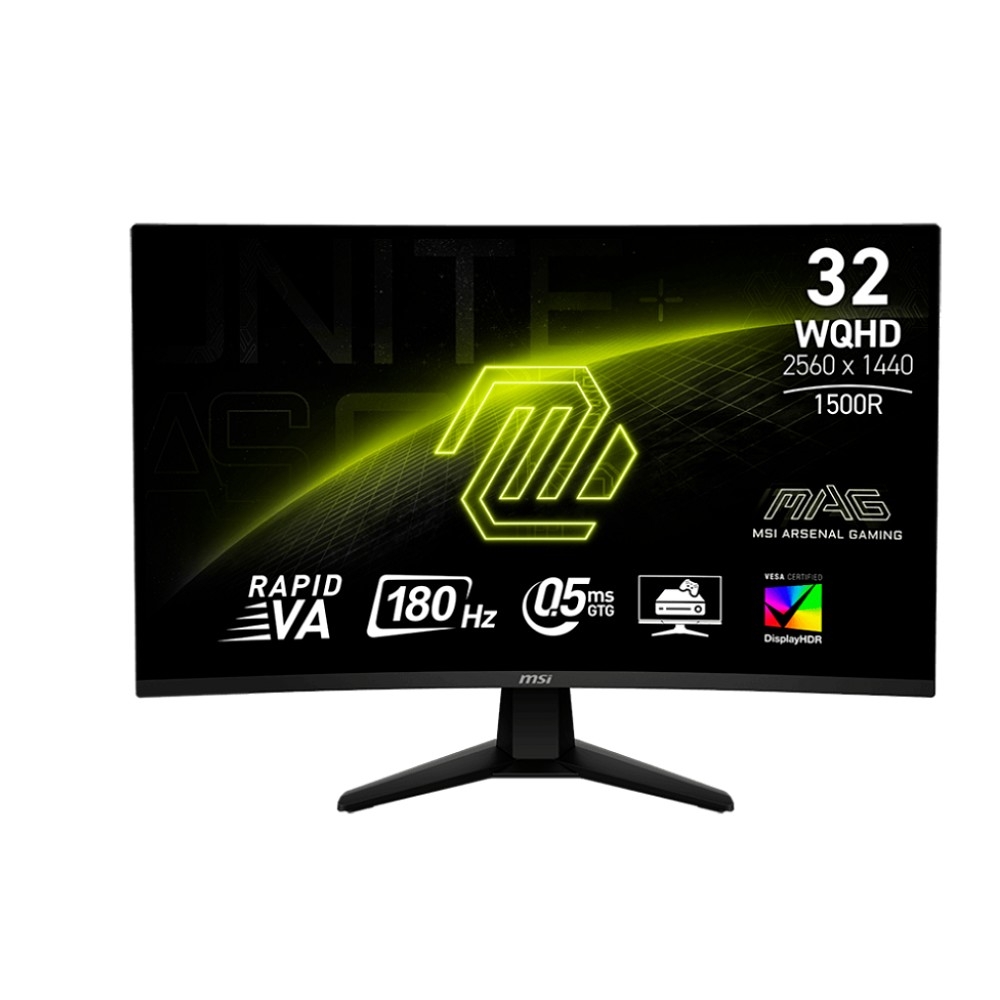MSI MAG 31.5" 32CQ6F VA Curved 2560x1440 180Hz 0.5ms 400cd HDMI DisplayPort