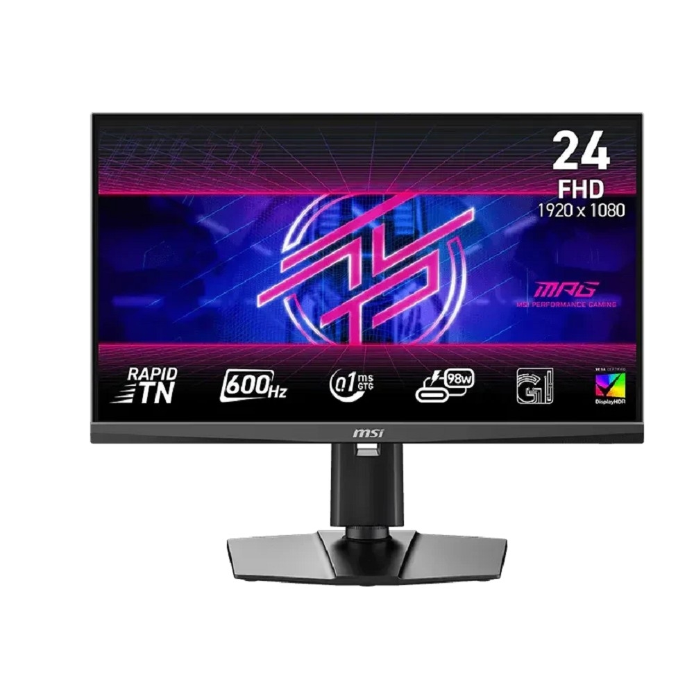 MSI MPG 24,1" 244F 242R X60N Black TN 1920x1080 600Hz 0.1ms 350cd(HDR 500cd peak) 2xHDMI DisplayPort 3xUSB USB-C(98W) Tilt Swiv HAS Pivot Internal Vesa 9S6-3BC79T-009