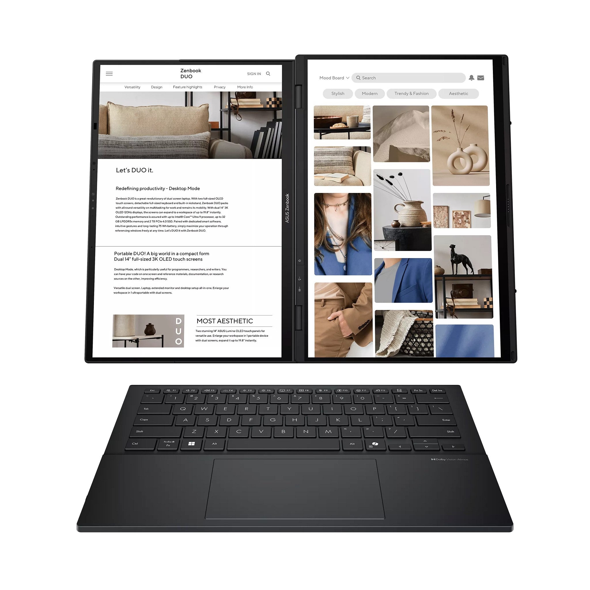 ASUS Zenbook Duo UX8406CA-QL345X  90NB14X1-M00M30 Inkwell Gray 14" FHD OLED Ultra 7 255H/32GB 1TB/Intel Arc Graphics/WIN11 PRO/Stylus+Sleeve