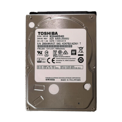 Жесткий диск Toshiba SATA 4TB 2.5" 6.0 Gbit/s 15mm 5400 rpm 128Mb  replacement ST4000LM024, WD40EZZX, ST4000DM004 MQ04ABB400