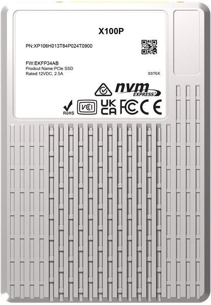 PHISON SSD X100P 3840GB NVMe U.3 (15mm) PCIe NVMe Gen4 1x4 R7400/W6900MB/s 3D TLC 1750K/190K IOPS 1DWPD single port  SSD  OEM XP106H013T84P024T0900