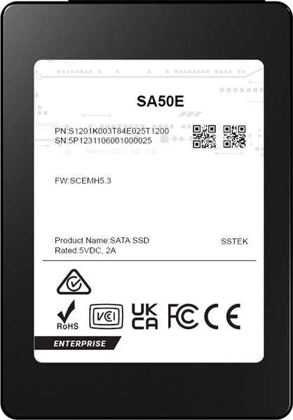 PHISON SSD SA50E  3840GB SATA 2.5" 3D TLC R530/W500MB/s (98/77 KIOPS) 3DWPD SSD  OEM S1201K003T84E025T1200