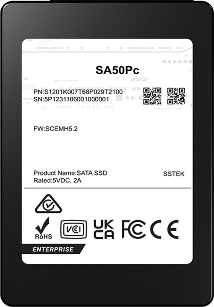 PHISON SSD SA50Pc  7680GB SATA 2.5" 3D TLC R530/W500MB/s (98/40 KIOPS) 1DWPD SSD  OEM S1201K007T68P029T2100