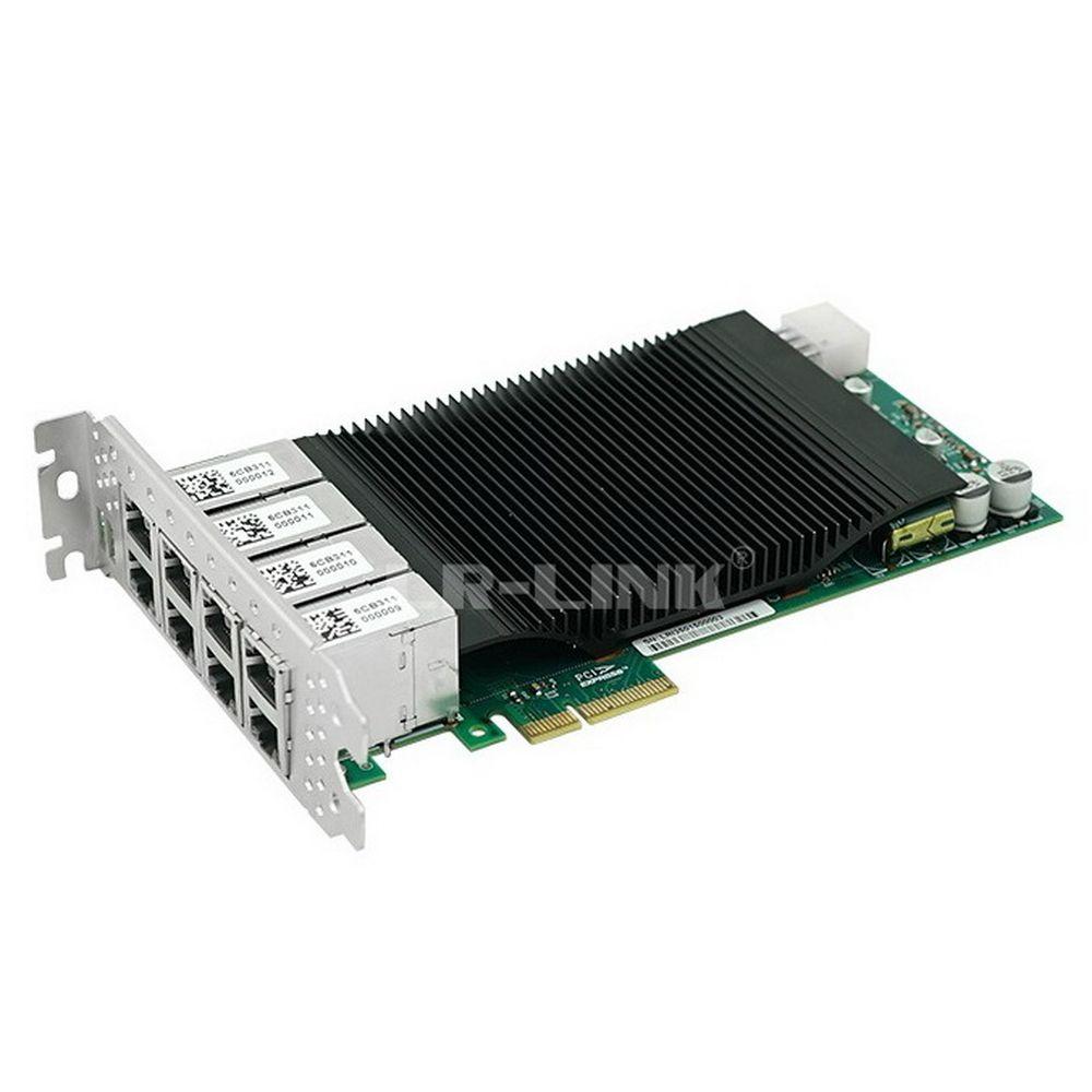 Сетевой адаптер Lr-Link LRES2008PT PCIe 2.1 x4, Intel i350, 8*RJ45 1G NIC Card, Dual Slot 302359
