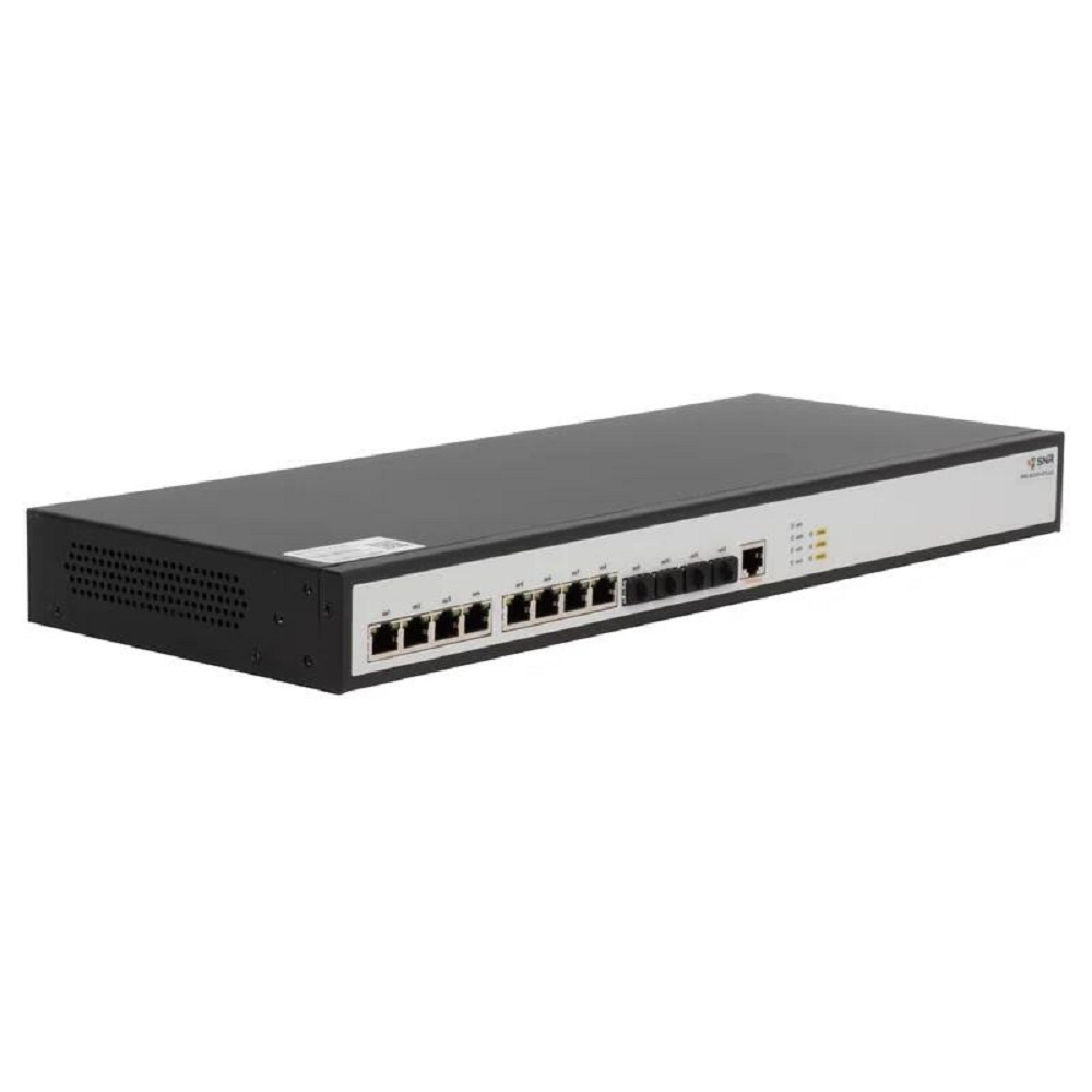SNR SNR-S5310X-8TX-DC Управляемый коммутатор уровня 2+, 8 портов 1/2.5/5/10GBASE-T, 4 порта 1/10G SFP+ встроенный БП ~220V AC, RPS 36-72V DC
