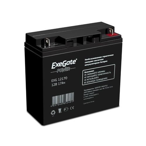 EXG12170 Аккумулятор ExeGate Power EXG12170, 12V, 17Ah, клеммы под болт M5