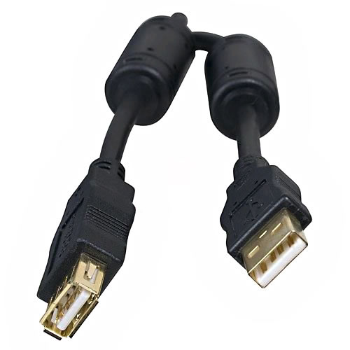 UC5011-050A Кабель удлинительный USB 2.0 (AM) -> USB2.0 (AF),  5.0m, 5bites (UC5011-050A)  два ферритовых фильтра