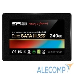 SP240GBSS3S55S25 2.5" 240Gb Silicon Power Slim S55  SP240GBSS3S55S25, SATA 6Gb/s, R556 - W480 Mb/s, 80000 IOPS, 7mm