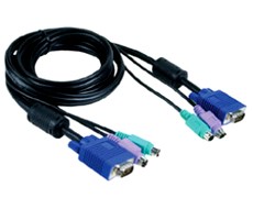 DKVM-CB3 D-Link DKVM-CB3, Cable Kit for DKVM Products, PS/2 keyboard cable, PS/2 mouse cable, Monitor cable, 3m