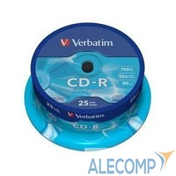 43432 Диск CD-R Verbatim 700Mb 52x,  25 шт., Extra Protection, Spindle (43432)