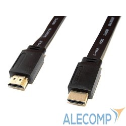 APC-185-001 Кабель HDMI (M) -> HDMI (M),  1.0m,  5bites (APC-185-001) , V1.4b, плоский, позолоченные контакты